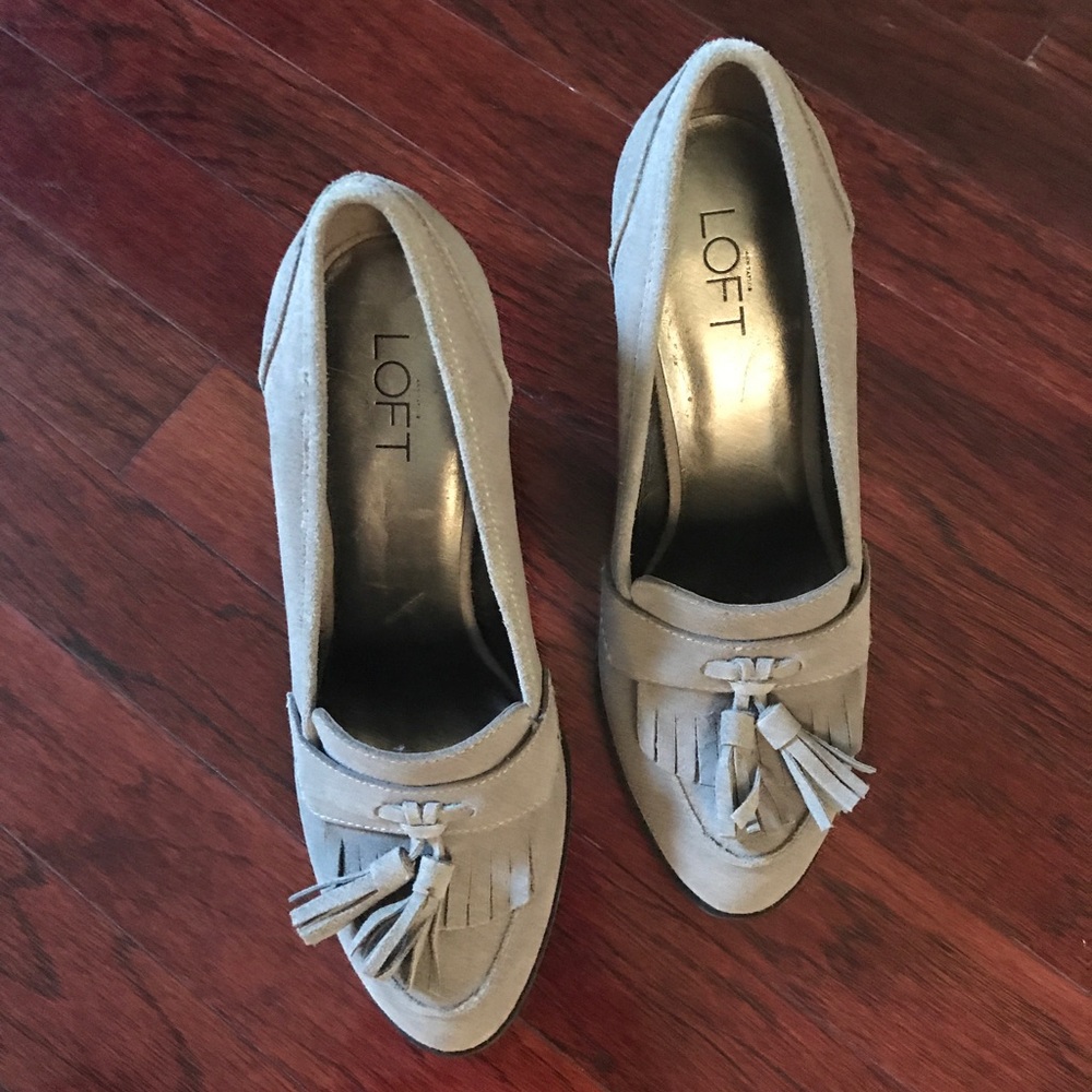 Loft Tan Suede High Heel Shoes